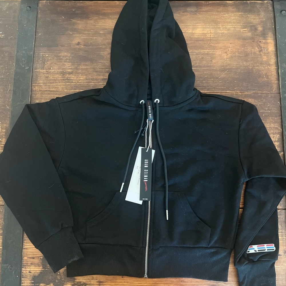 NWT Adam Selman crop zip hoodie XS